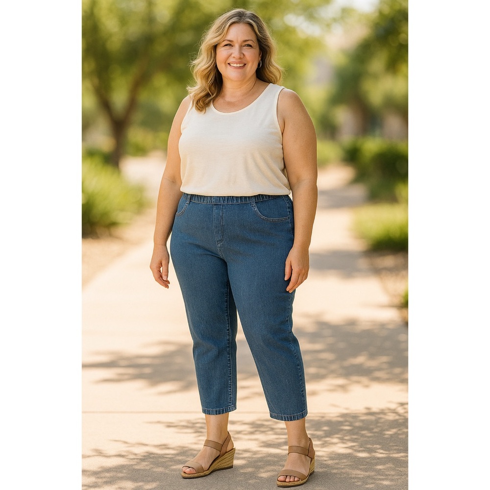 🎄 472. White Stag Petite Jeans Sz 20 XXL Petite | Stretch Pull-On Tapered Denim